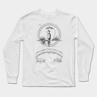 One Wheeled Vehicle Vintage Patent Hand Drawing Long Sleeve T-Shirt